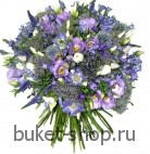 Морской бриз. Бродея, Ирисы, Лизиантус, Анемоны. Сногсшибательный букет в бело-сиреневой гамме из экзотических цветов