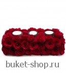 Подсвечник из роз . . Подсвечник из роз (на 3 свечи)
