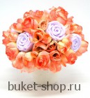 Композиция из мыльных цветов в горшке. Мыло, Искусственные цветы. Каждый цветок в композиции – чудо ручной работы, кропотливо созданное на основе мыла и элитной парфюмерной композиции. Такая композиция способна оживить любой интерьер, наполнив его красотой и нежным благоуханием. Очаровательная композиция из мыльных цветов в горшке станет эффектным подарком
