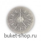 Настенные Часы ТАЛАНТА. Хлопья Серебряного цвета. Натуральные цветы в акриле. Ручная работа. Производитель: Тайланд